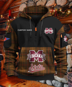 Sweat à capuche à demi-zip Mississippi State Bulldogs