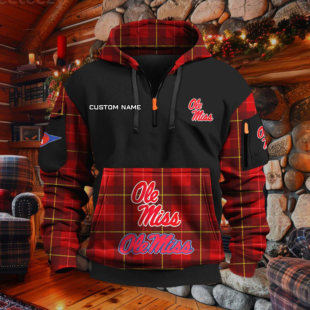 Sweat à capuche à demi-zip Ole Miss Rebels