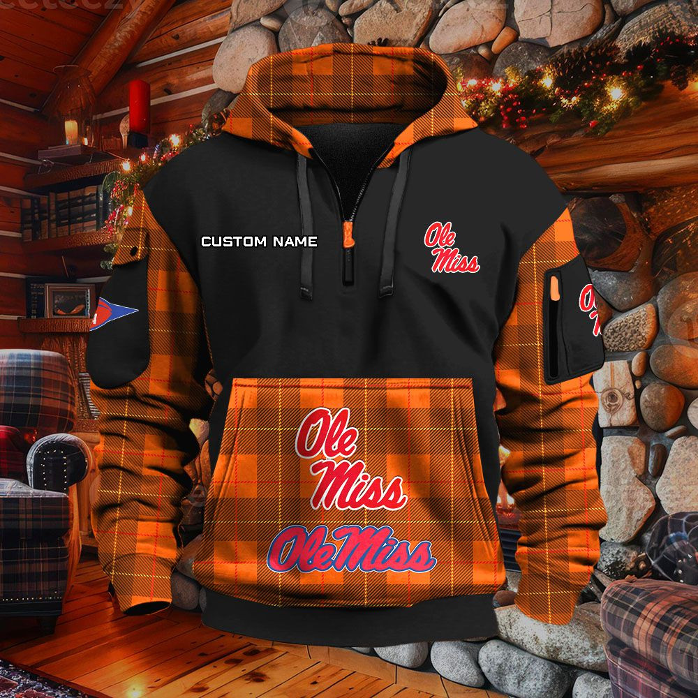 Sweat à capuche à demi-zip Ole Miss Rebels – Image 8