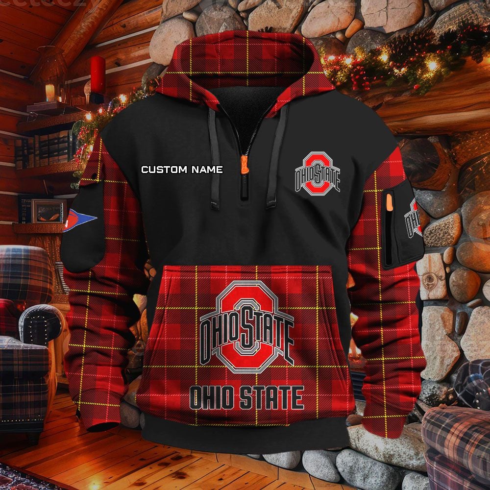 Sweat à capuche à demi-zip Ohio State Buckeyes