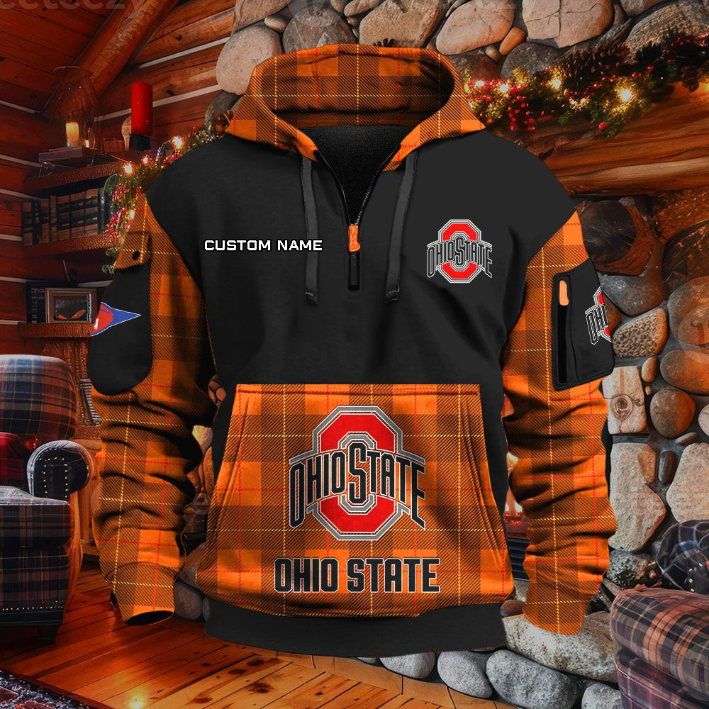 Sweat à capuche à demi-zip Ohio State Buckeyes – Image 8