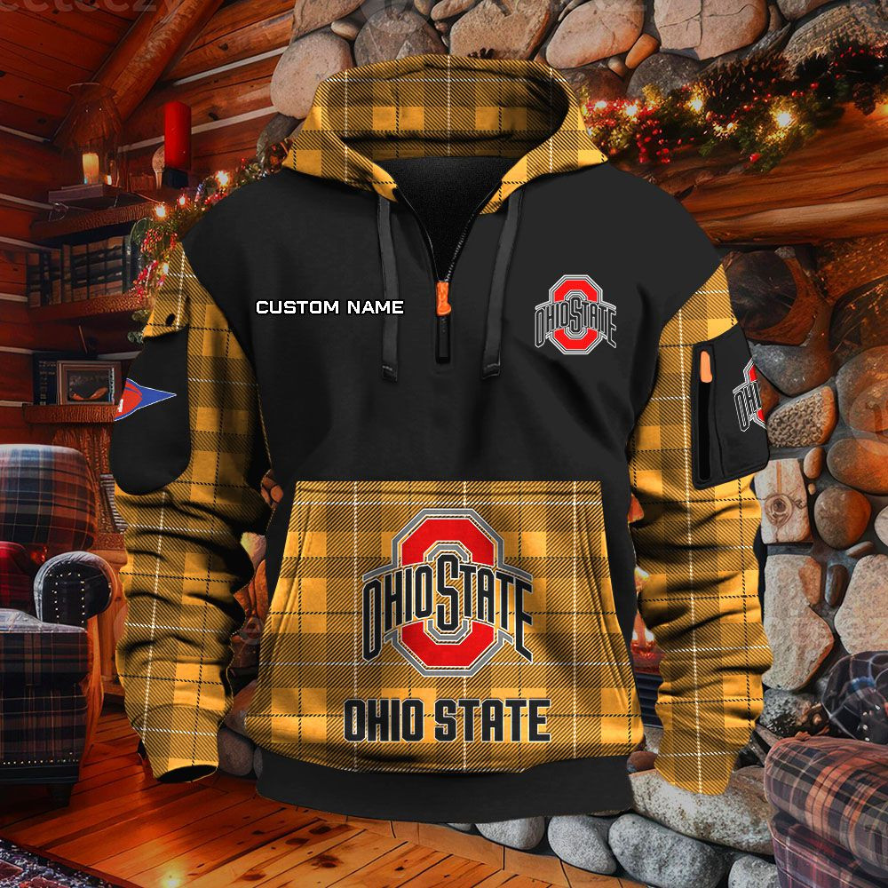 Sweat à capuche à demi-zip Ohio State Buckeyes – Image 9