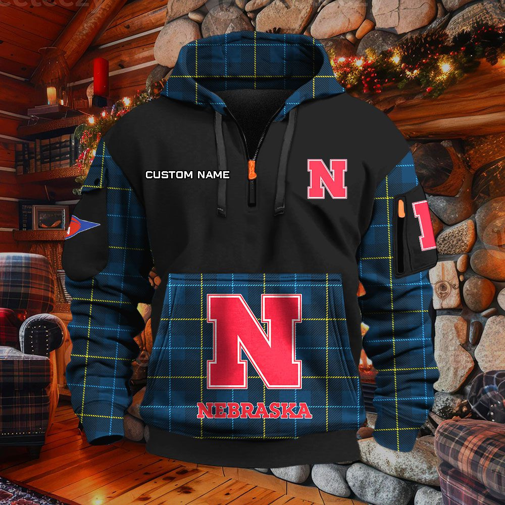 Sweat à capuche à demi-zip Nebraska Cornhuskers – Image 3
