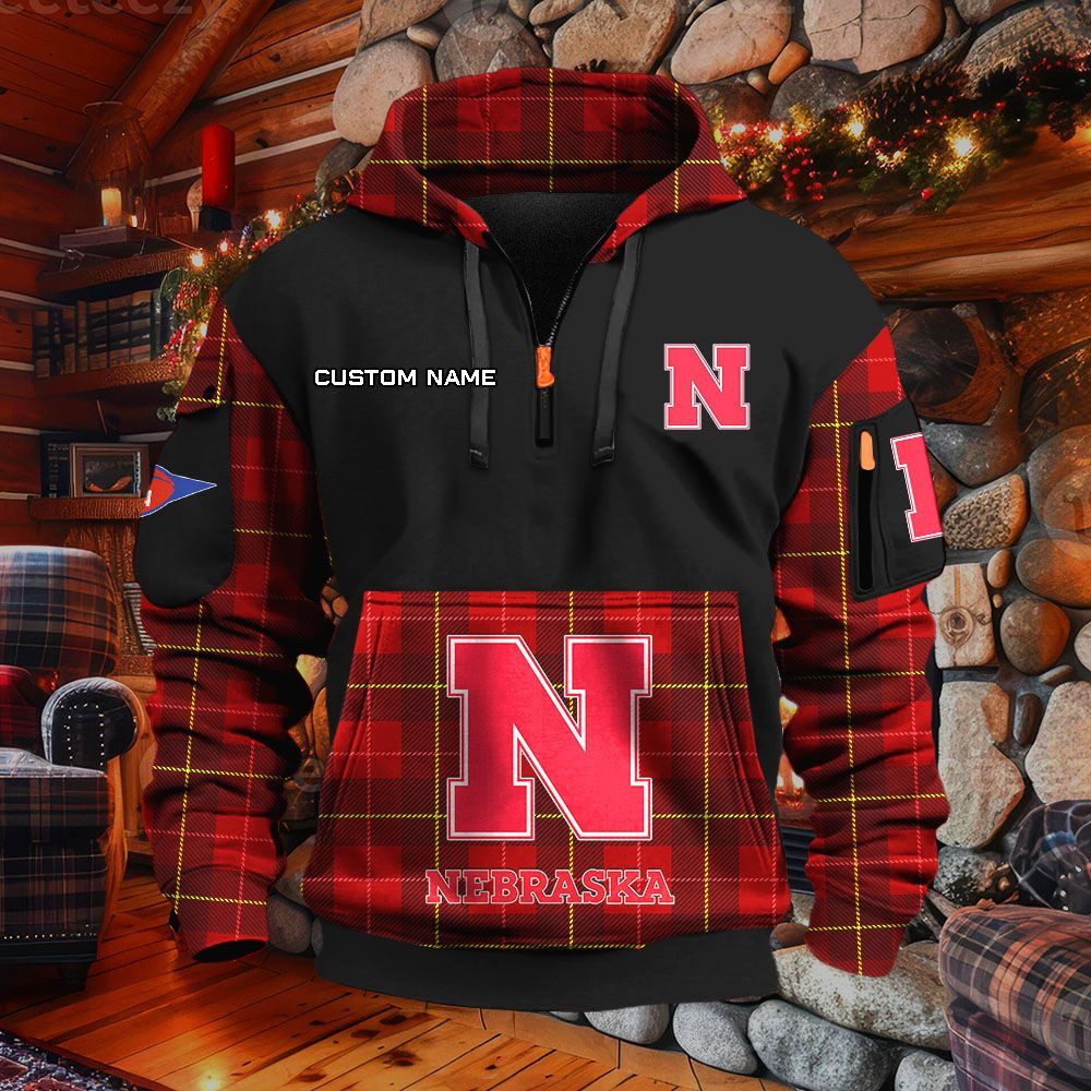 Sweat à capuche à demi-zip Nebraska Cornhuskers