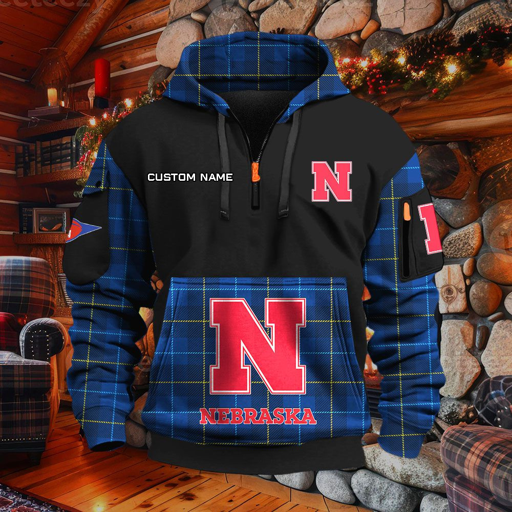 Sweat à capuche à demi-zip Nebraska Cornhuskers – Image 6