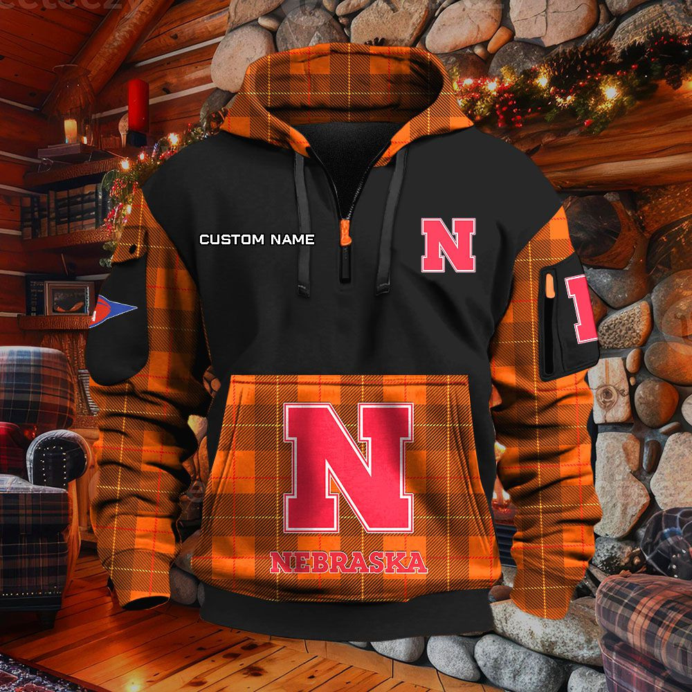 Sweat à capuche à demi-zip Nebraska Cornhuskers – Image 8