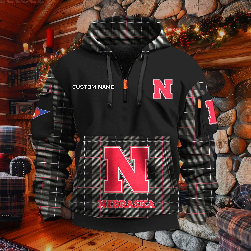 Sweat à capuche à demi-zip Nebraska Cornhuskers – Image 2