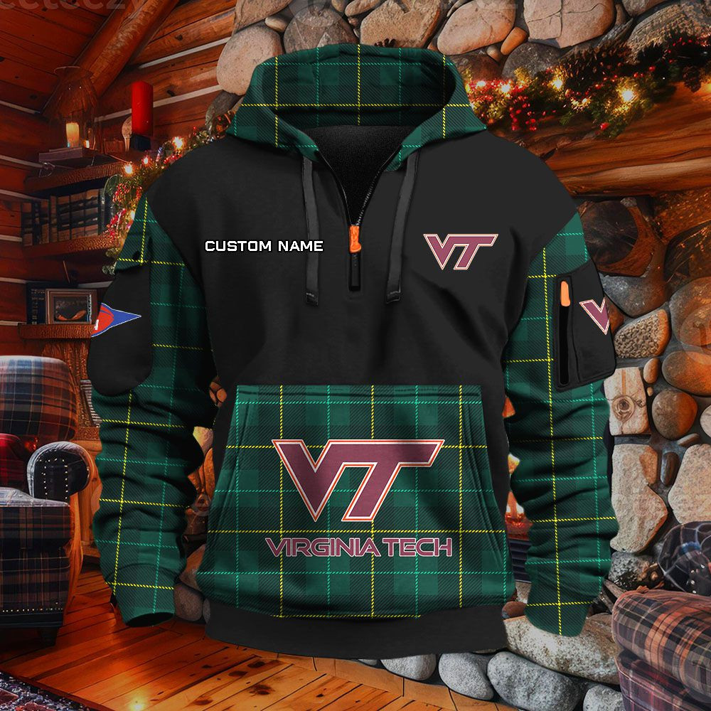 Sweat à capuche à demi-zip Virginia Tech Hokies – Image 5