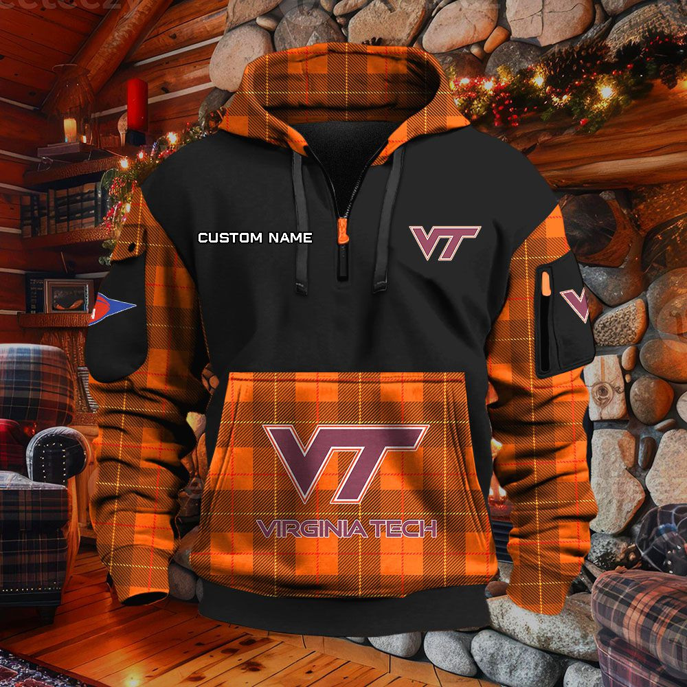 Sweat à capuche à demi-zip Virginia Tech Hokies – Image 8
