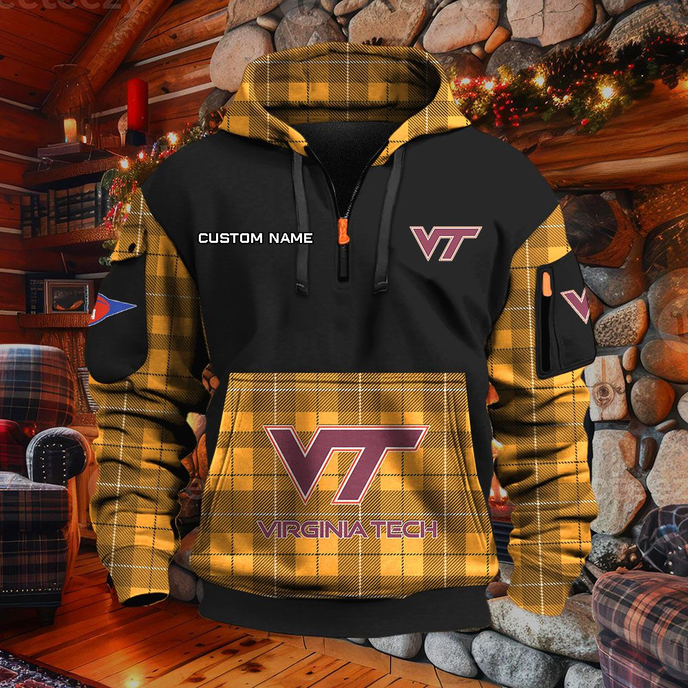 Sweat à capuche à demi-zip Virginia Tech Hokies – Image 9