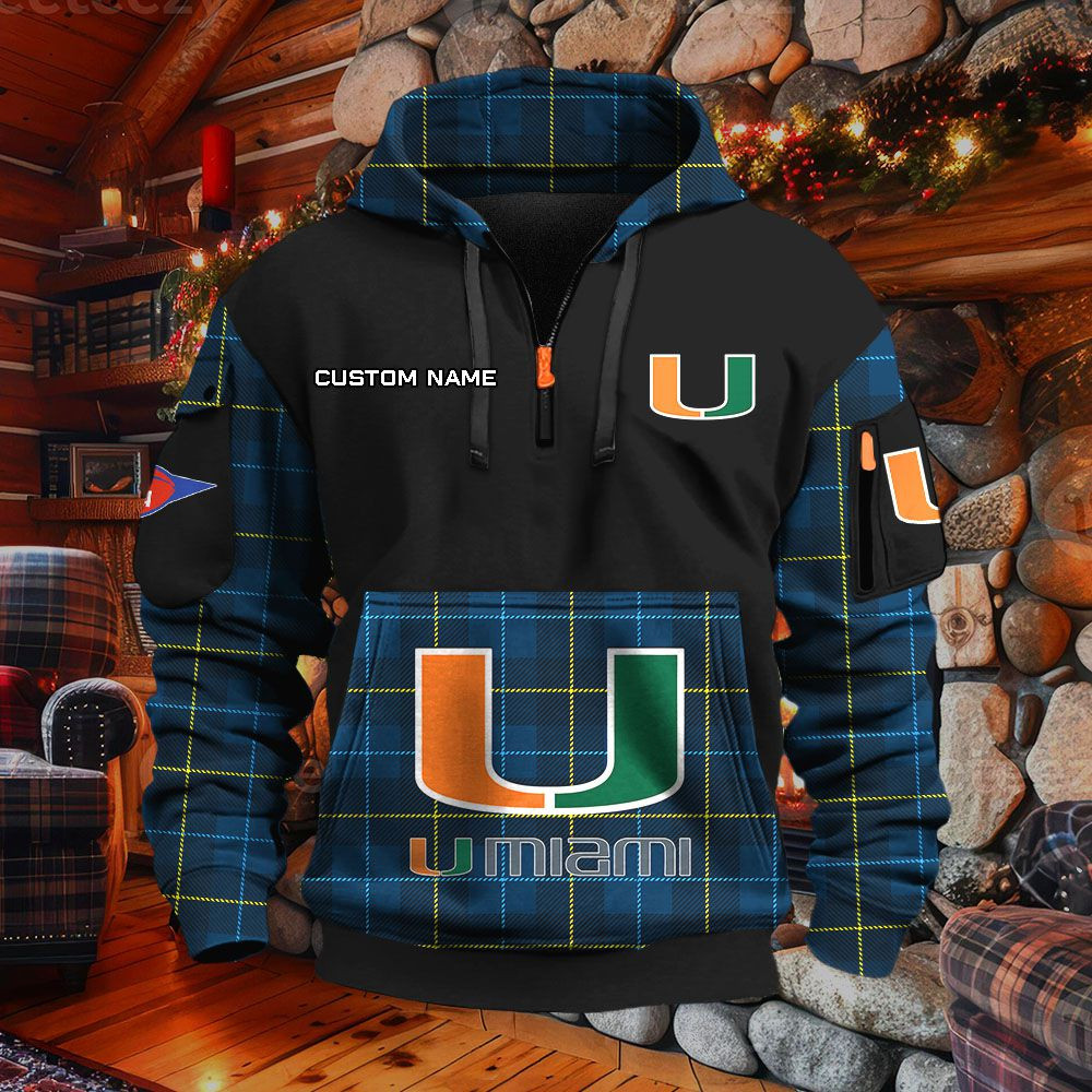 Sweat à capuche à demi-zip Miami Hurricanes – Image 3