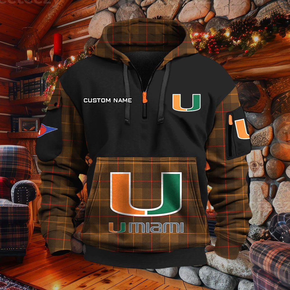 Sweat à capuche à demi-zip Miami Hurricanes – Image 5