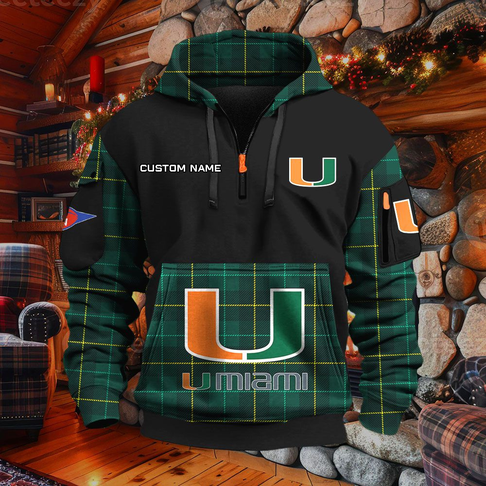 Sweat à capuche à demi-zip Miami Hurricanes – Image 6