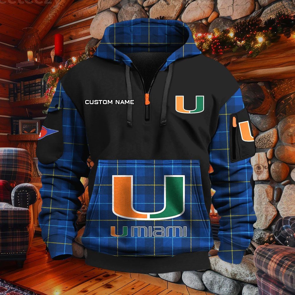 Sweat à capuche à demi-zip Miami Hurricanes – Image 7