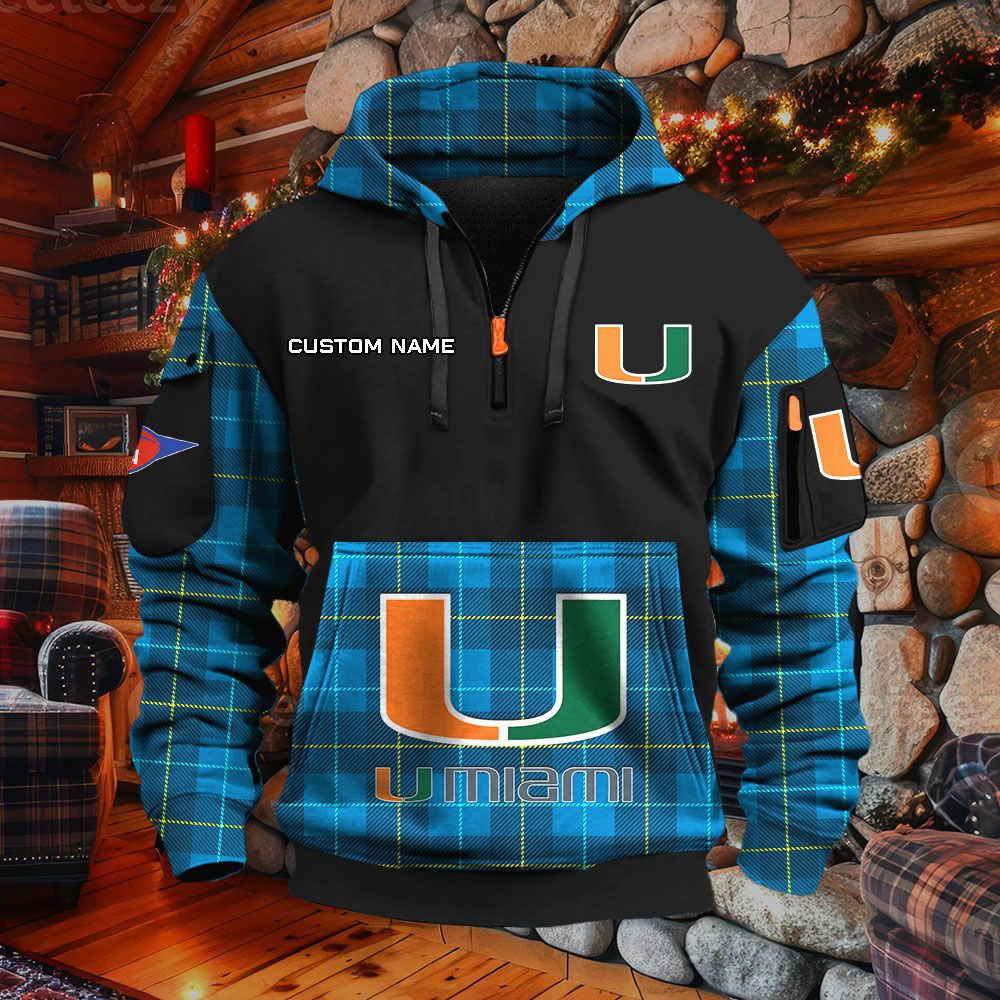 Sweat à capuche à demi-zip Miami Hurricanes – Image 8
