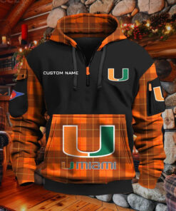 Sweat à capuche à demi-zip Miami Hurricanes