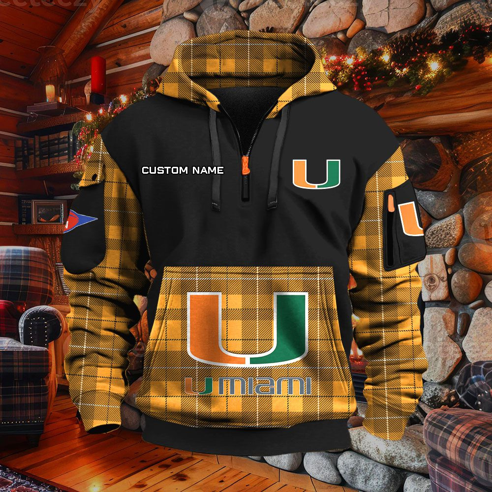 Sweat à capuche à demi-zip Miami Hurricanes – Image 9