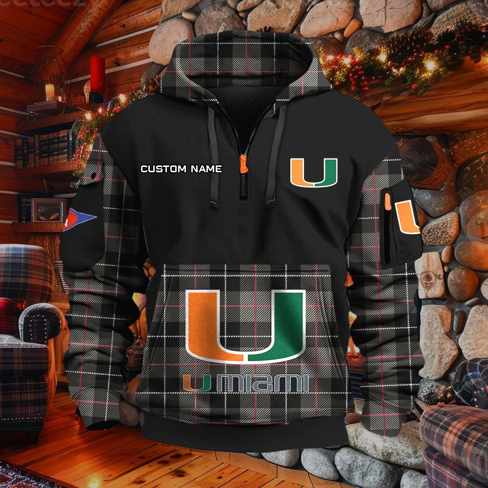Sweat à capuche à demi-zip Miami Hurricanes – Image 2