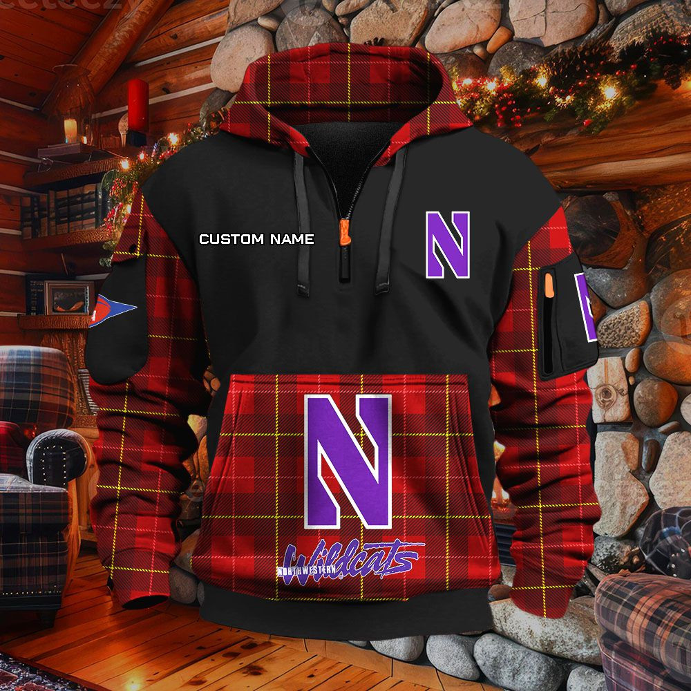 Sweat à capuche à demi-zip Northwestern Wildcats – Image 3