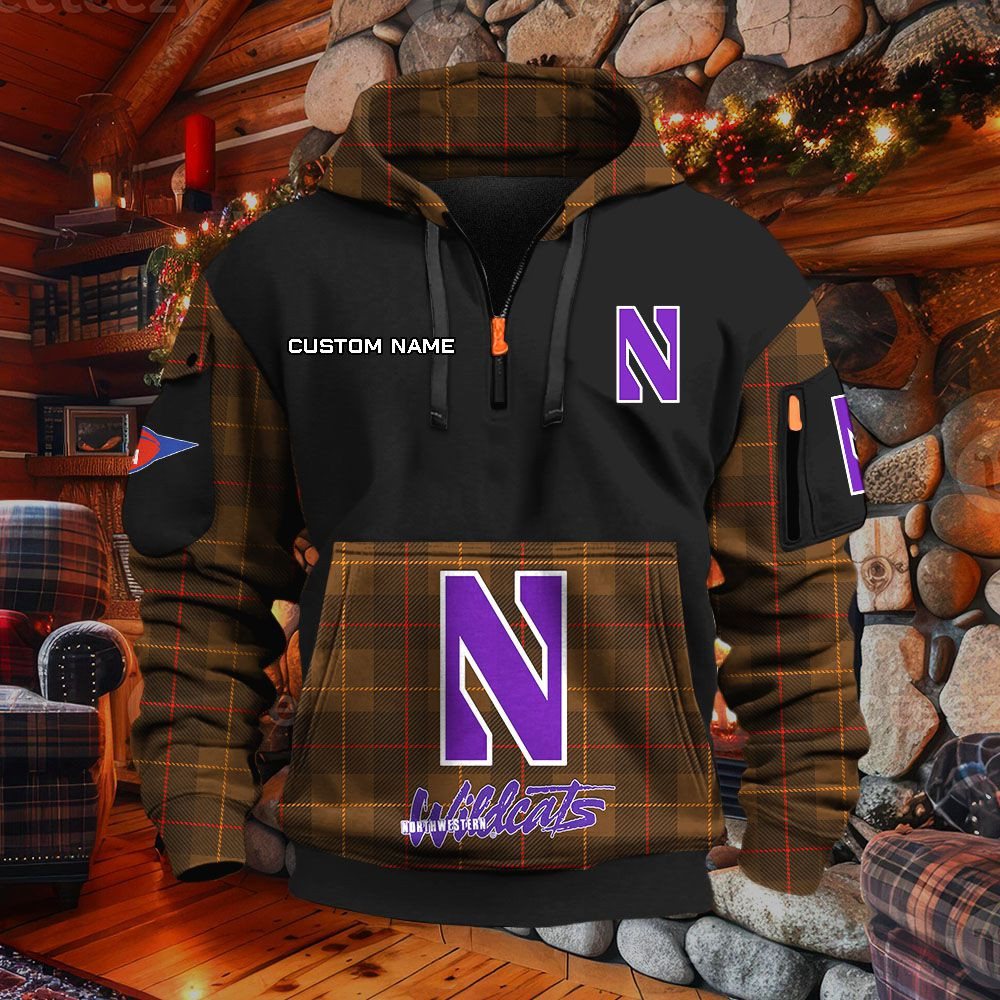 Sweat à capuche à demi-zip Northwestern Wildcats – Image 4