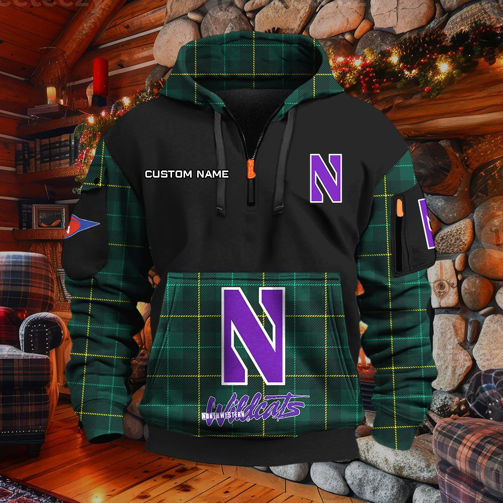 Sweat à capuche à demi-zip Northwestern Wildcats – Image 5