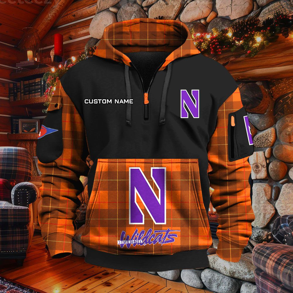 Sweat à capuche à demi-zip Northwestern Wildcats – Image 8