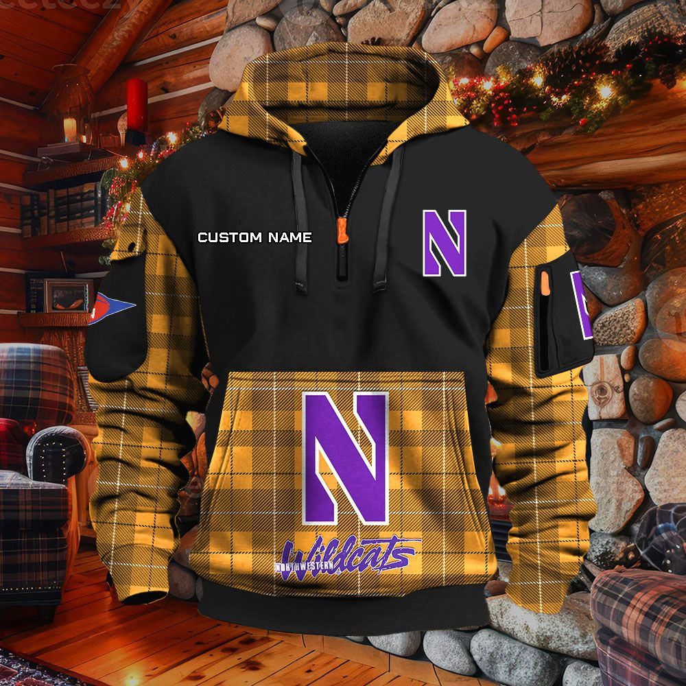 Sweat à capuche à demi-zip Northwestern Wildcats – Image 9