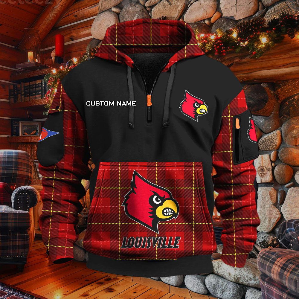 Sweat à capuche à demi-zip Louisville Cardinals