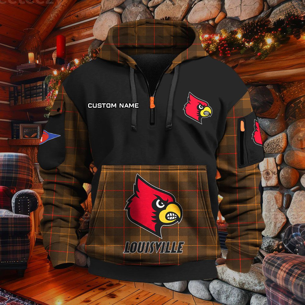 Sweat à capuche à demi-zip Louisville Cardinals – Image 4