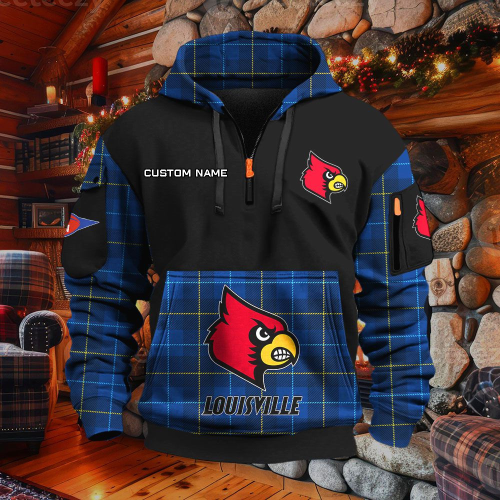 Sweat à capuche à demi-zip Louisville Cardinals – Image 6