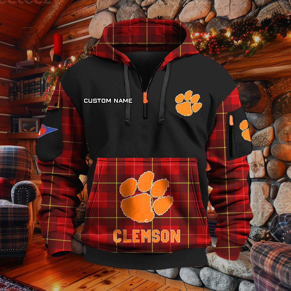 Sweat à capuche à demi-zip Clemson Tigers – Image 4