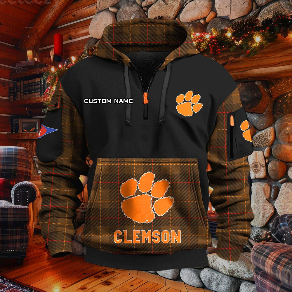 Sweat à capuche à demi-zip Clemson Tigers – Image 5