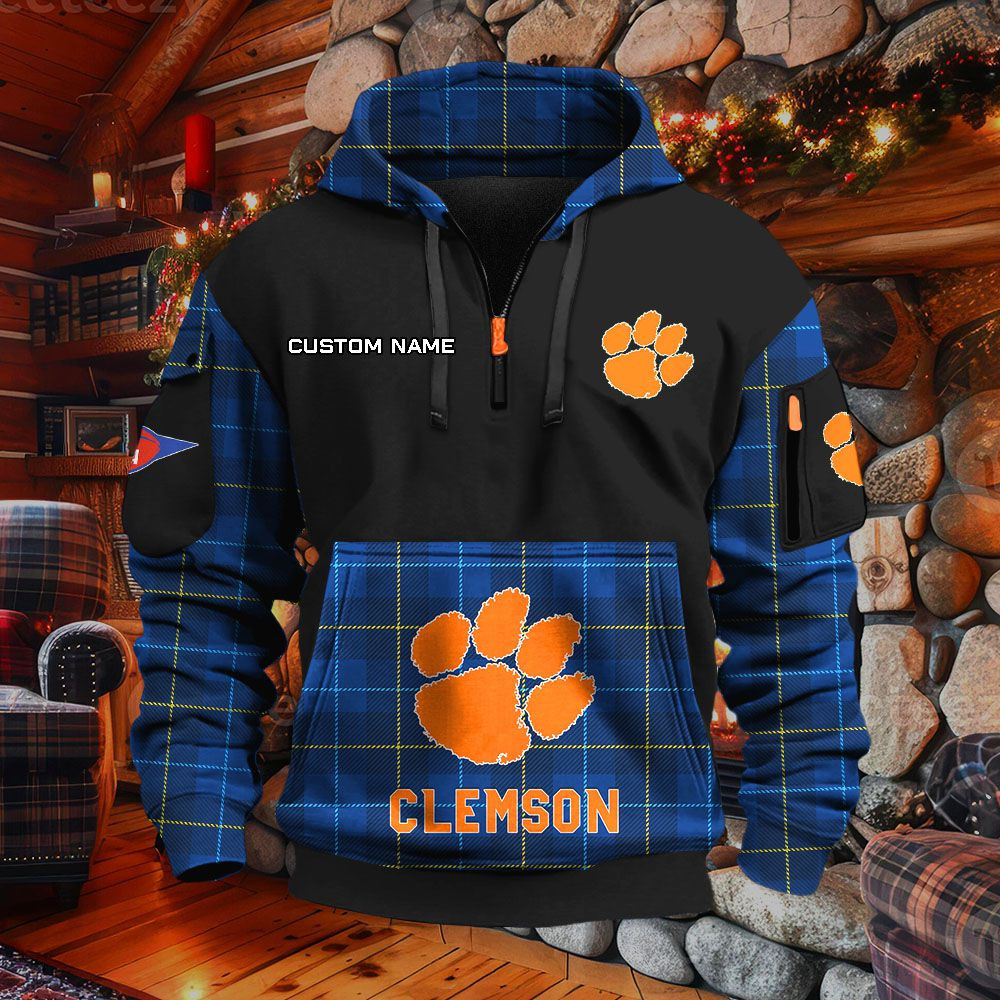 Sweat à capuche à demi-zip Clemson Tigers – Image 7