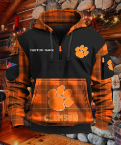 Sweat à capuche à demi-zip Clemson Tigers