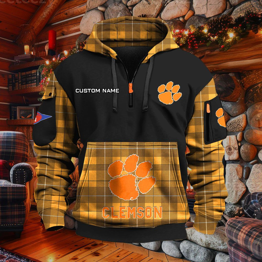 Sweat à capuche à demi-zip Clemson Tigers – Image 9