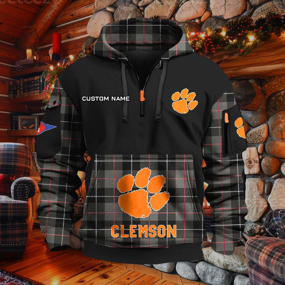 Sweat à capuche à demi-zip Clemson Tigers – Image 2