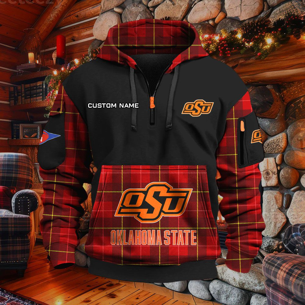 Sweat à capuche à demi-zip Oklahoma State Cowboys – Image 4