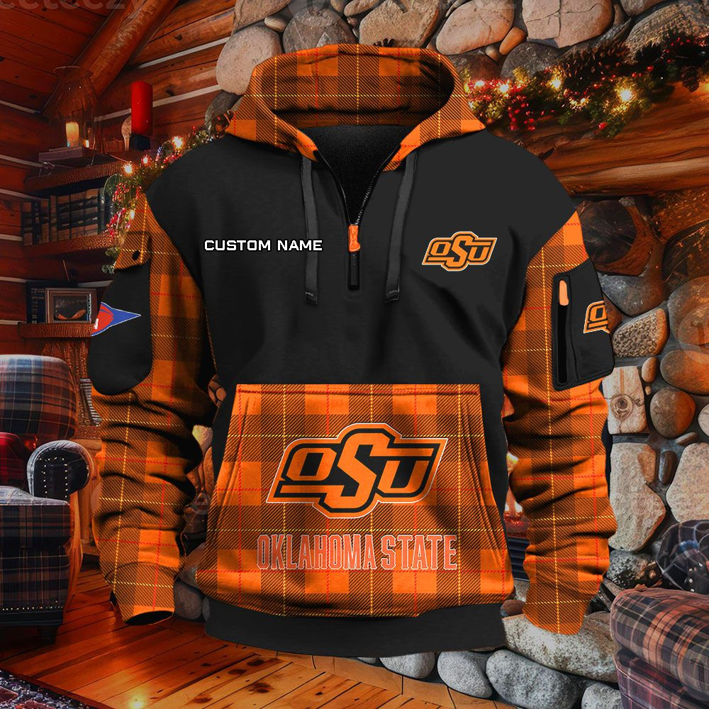 Sweat à capuche à demi-zip Oklahoma State Cowboys