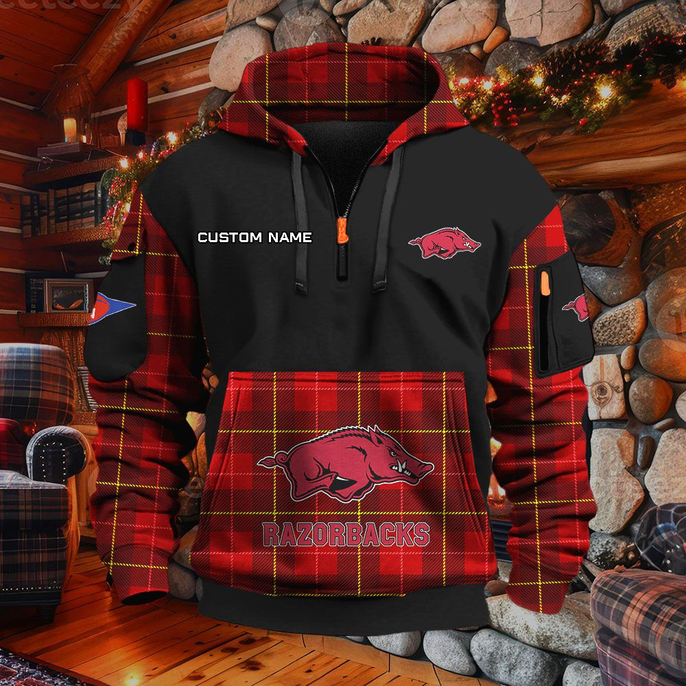Sweat à capuche à demi-zip Arkansas Razorbacks