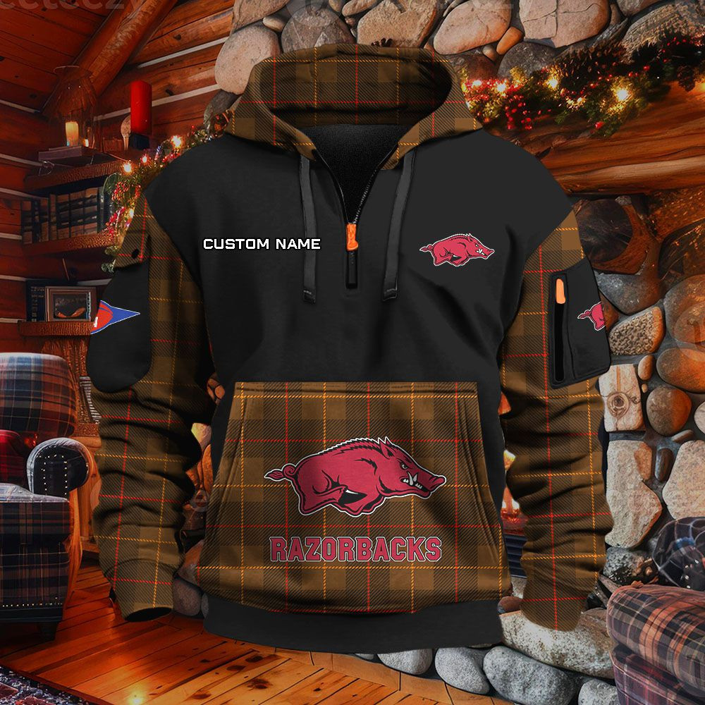 Sweat à capuche à demi-zip Arkansas Razorbacks – Image 4