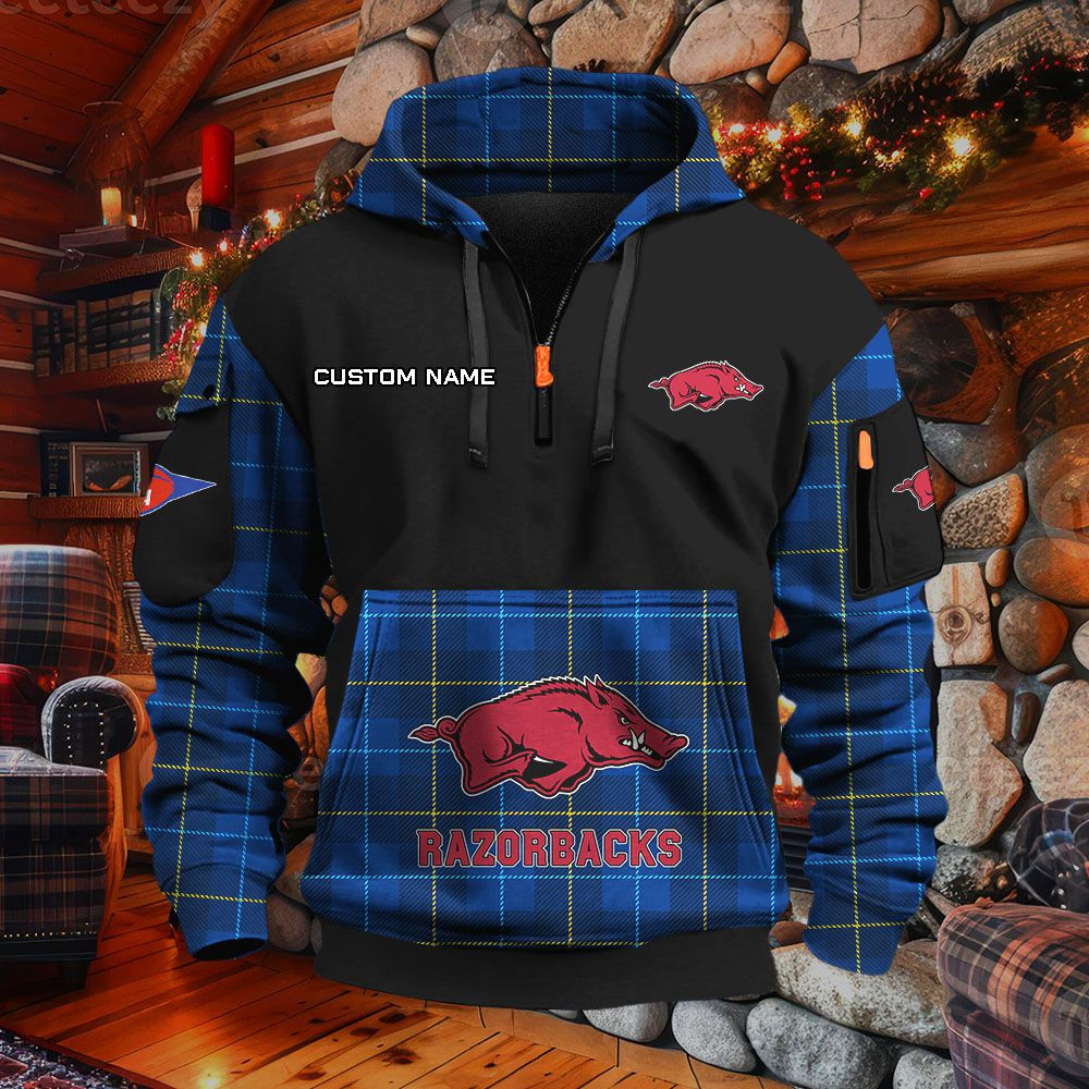 Sweat à capuche à demi-zip Arkansas Razorbacks – Image 6