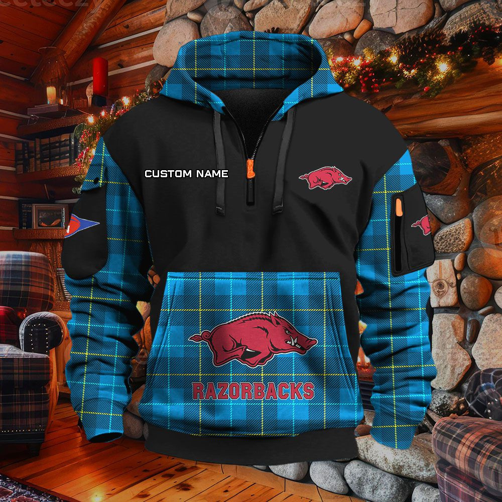 Sweat à capuche à demi-zip Arkansas Razorbacks – Image 7