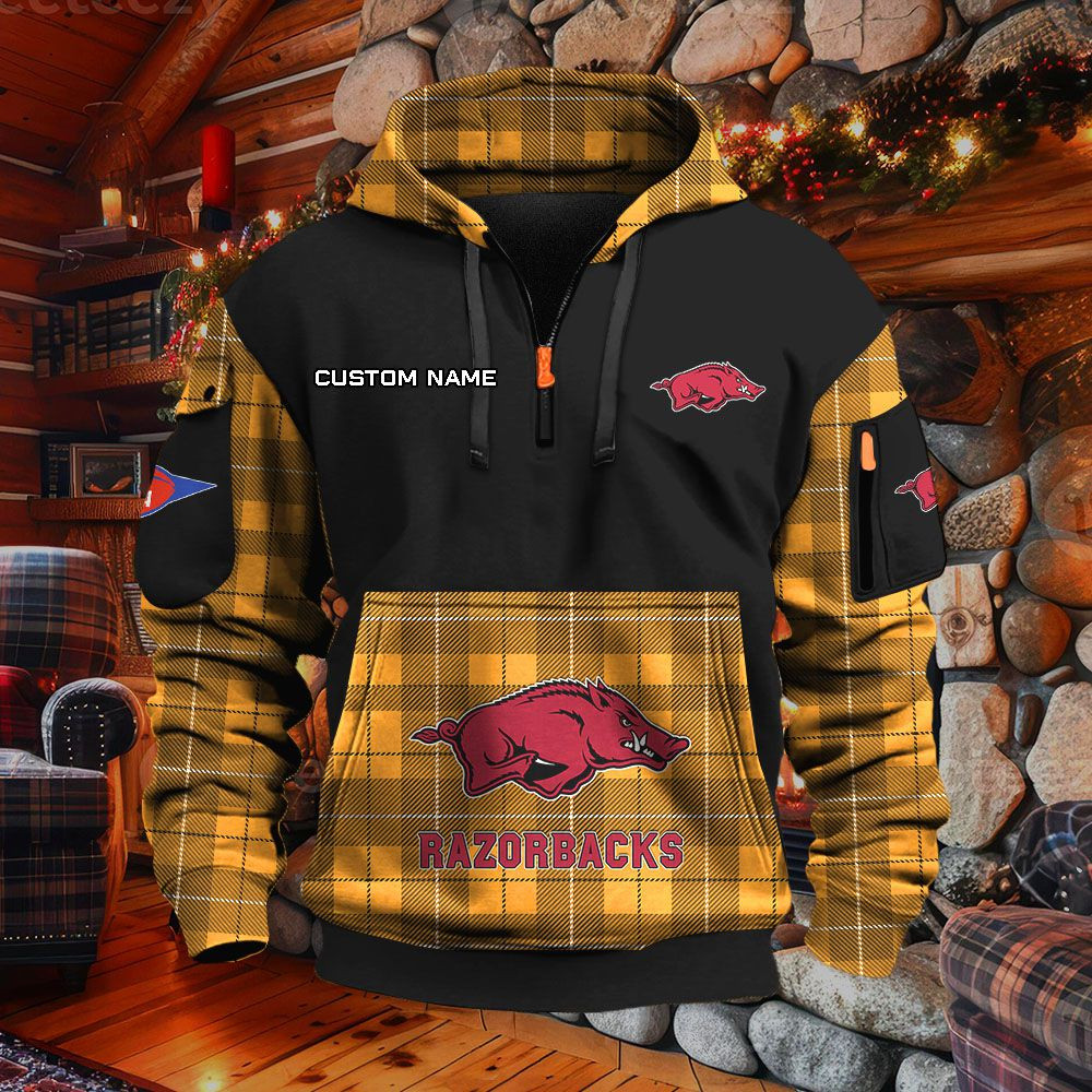 Sweat à capuche à demi-zip Arkansas Razorbacks – Image 9