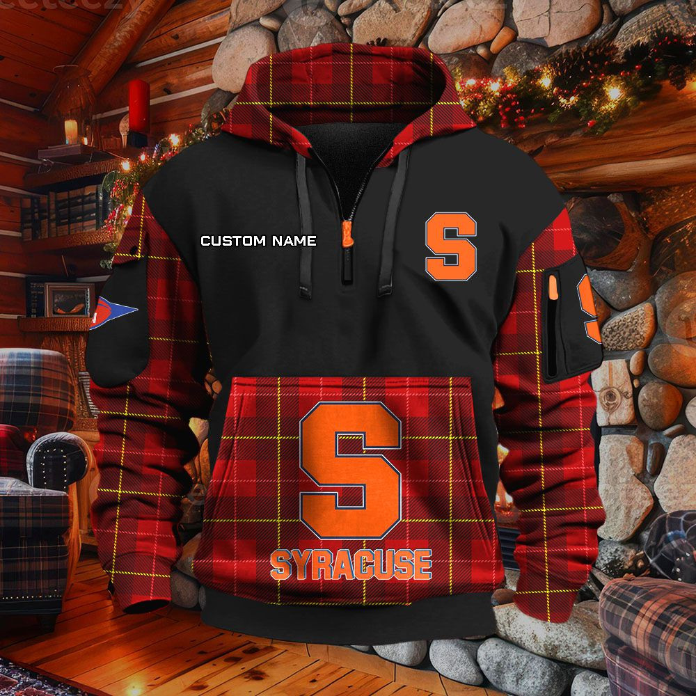 Sweat à capuche à demi-zip Syracuse Orange – Image 4