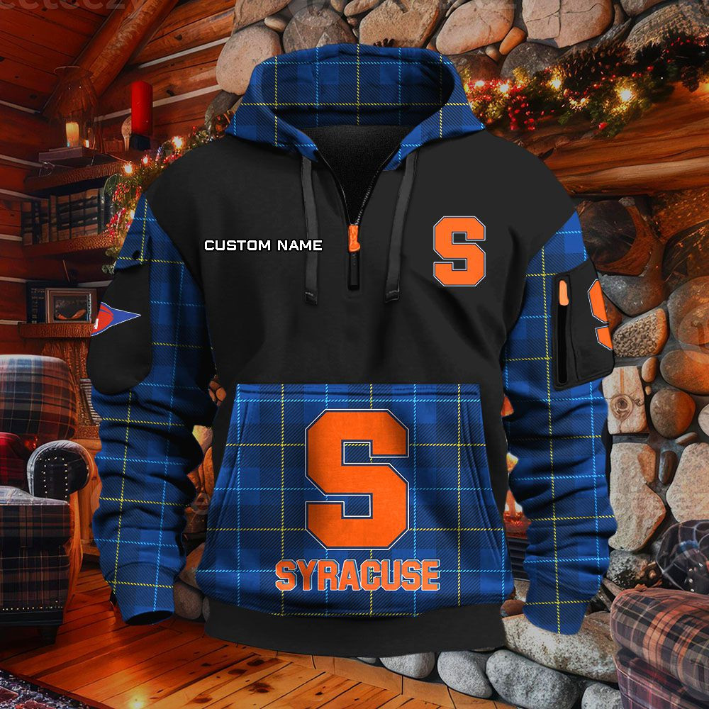 Sweat à capuche à demi-zip Syracuse Orange – Image 7