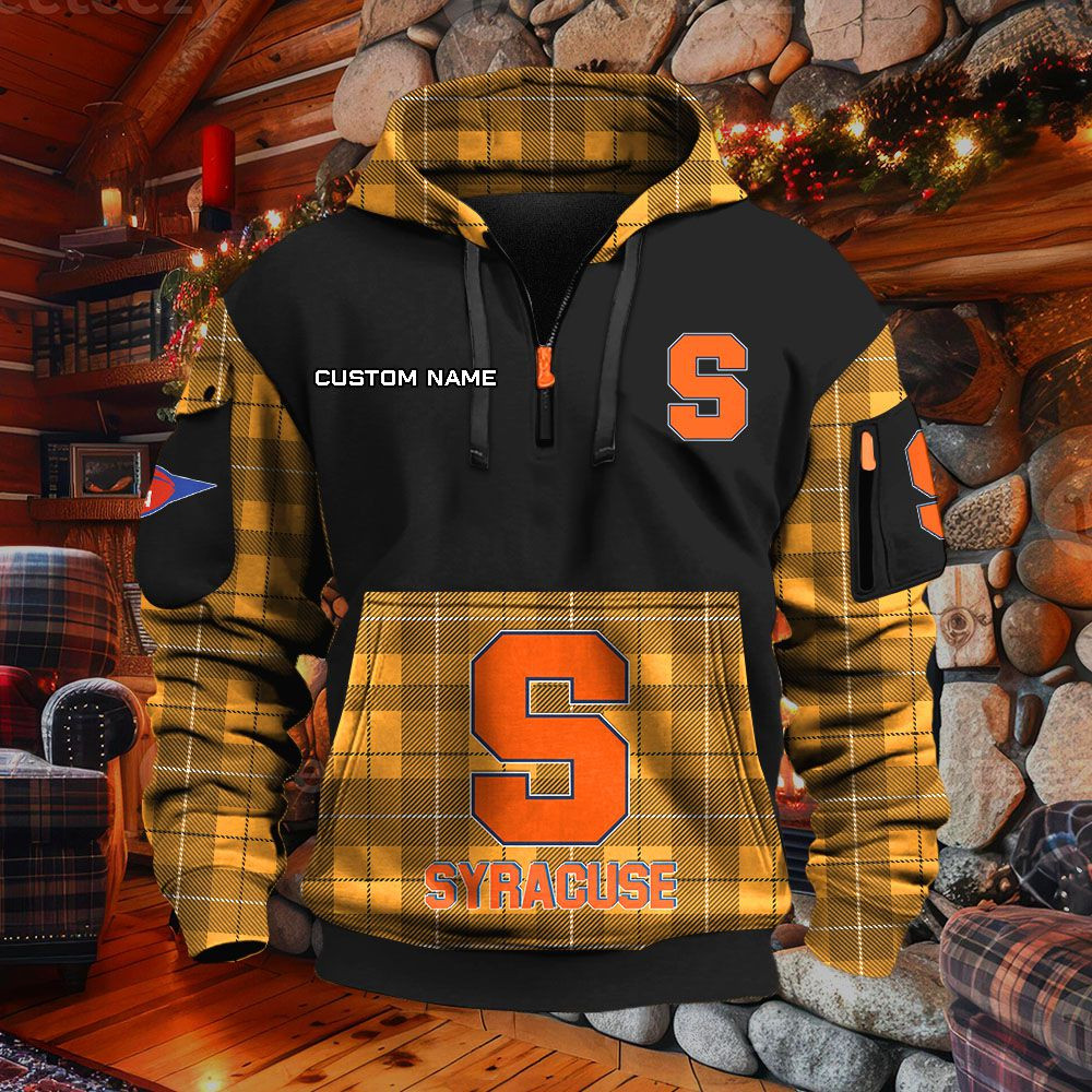 Sweat à capuche à demi-zip Syracuse Orange – Image 9