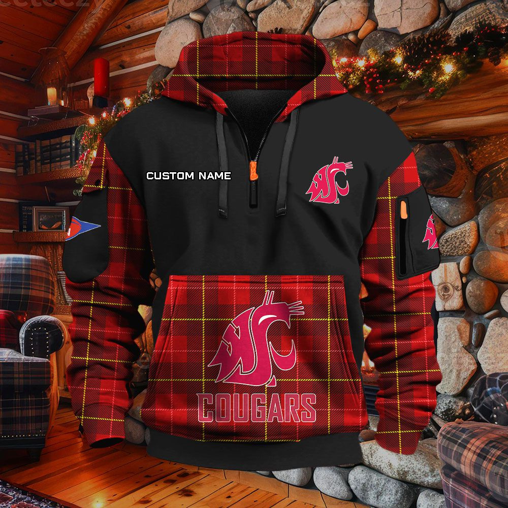 Sweat à capuche à demi-zip Washington State Cougars