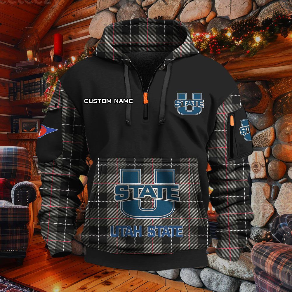 Sweat à capuche à demi-zip Utah State Aggies – Image 2