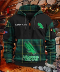 Sweat à capuche à demi-zip North Texas Mean Green