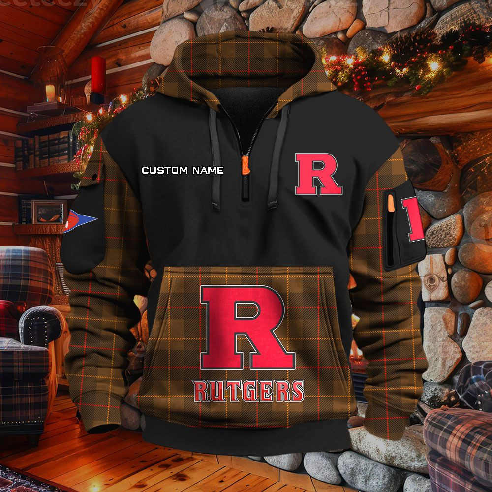 Sweat à capuche à demi-zip Rutgers Scarlet Knights – Image 4